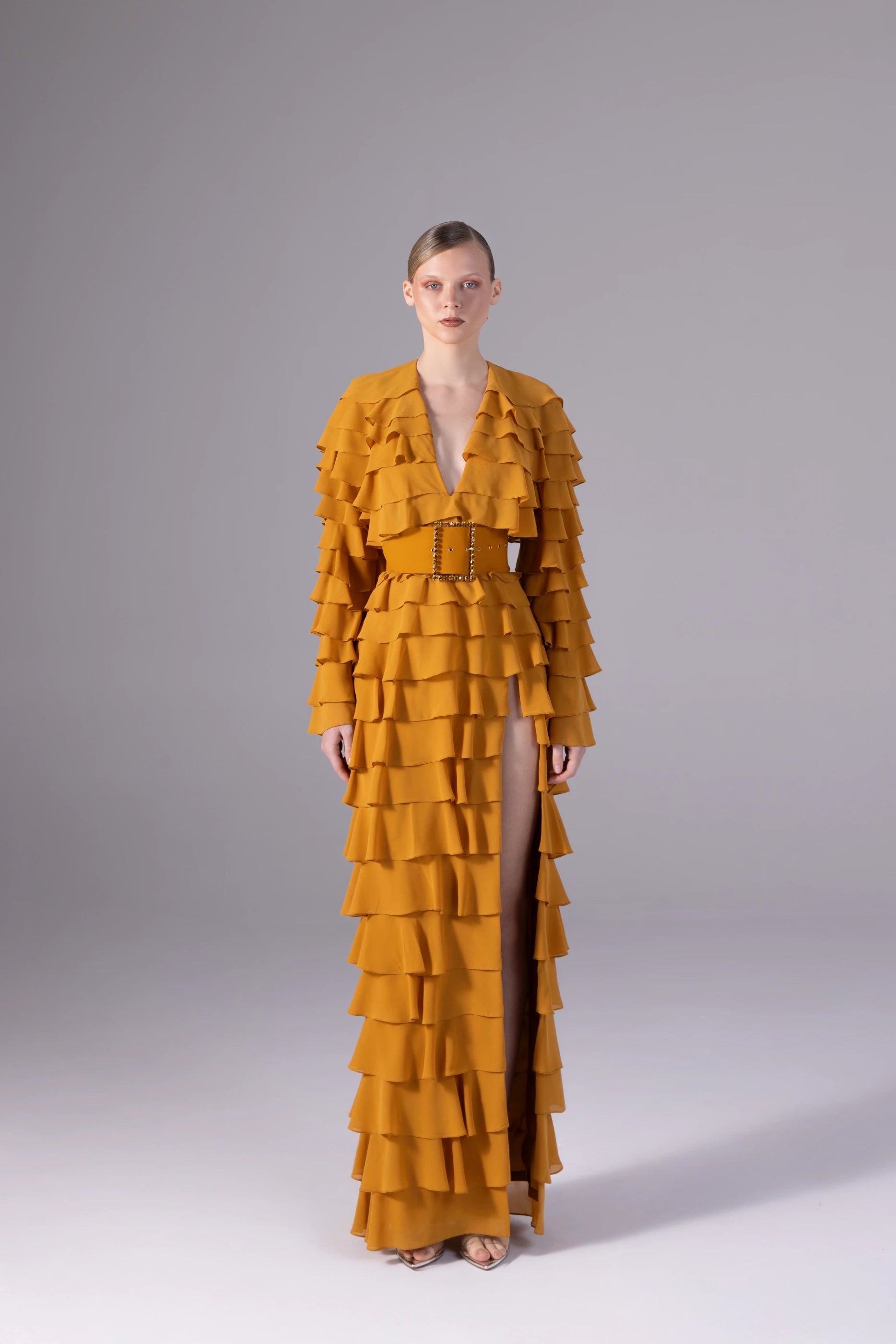 SOLINA DRESS IN SAFFRON